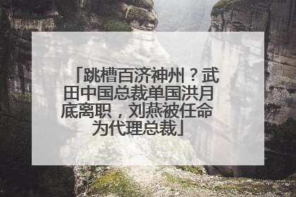 跳槽百济神州？武田中国总裁单国洪月底离职，刘燕被任命为代理总裁